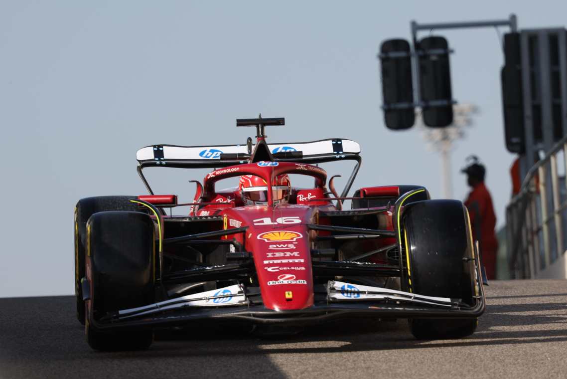 La Ferrari di Leclerc in pista